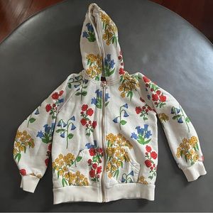 Mini Rodini floral zip hoodie sz 10-11